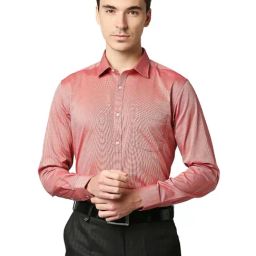 Park Avenue Dark Orange Slim Fit Shirt-image-32