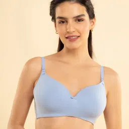 Nykd Sky Blue Medium Coverage Padded T-Shirt Bra-1