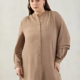 FEMMELLA Beige Regular Fit Embroidered Casual Shirt-picture-30