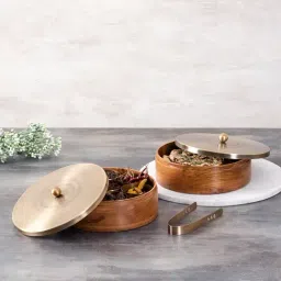 Nestroots Printed Gold Wood Serving Set of 2-44