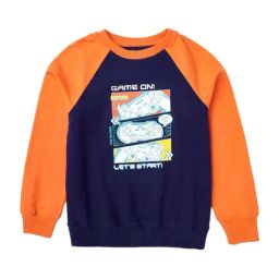Cub McPaws Kids Navy & Orange Cotton Printed Full Sleeves Sweatshirt-10