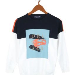 Monte Carlo Kids Off White & Blue Cotton Printed Full Sleeves Pullover-image-80