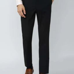 Peter England Elite Black Slim Fit Trousers-image-53