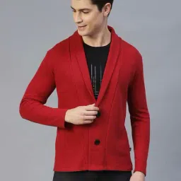 Rigo Maroon Slim Fit Self Design Shrug-24
