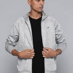 ALCIS Grey Slim Fit Printed Sports Hoodies-picture-32