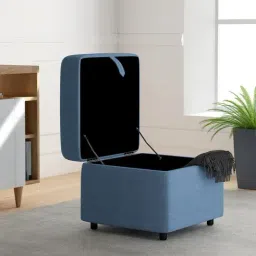 Duroflex Zivo Plus Blue Solid Wood Ottoman-picture-32