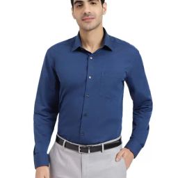 Arrow Blue Cotton Slim Fit Shirt-picture-8