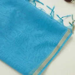 Soch Blue Plain Dupatta image 2