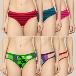AROUSY Green & Red Printed Hipster Panties - Pack Of 6-5