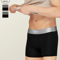 XYXX Black & Grey Micro Modal Trunks - Pack of 3-picture-27
