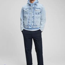 GAP Blue Regular Fit Solid Jacket-image-10
