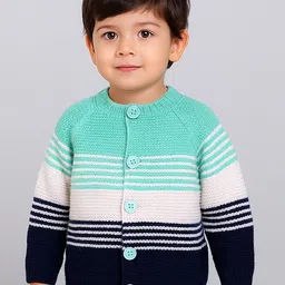 WINDROP SOLUTIONS Kids Striped Round Neck Cardigan-picture-31