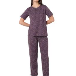 Smarty Pants Lilac Regular Fit Printed Pyjama Set-image-71