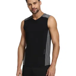 Van Heusen Performance Regular Fit Swift Dry High Stretch Solid Vest - Black image 1