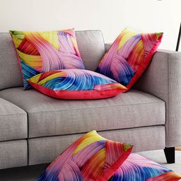 Alina decor Multicoloured Set of 5 Printed 16"x16" Square Cushion Covers-16