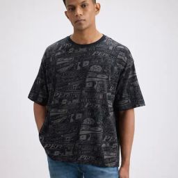 Pepe Jeans Black Cotton Comfort Fit Printed T-Shirt-image-46