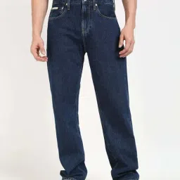 Calvin Klein Jeans Blue Cotton Straight Fit Jeans-image-88
