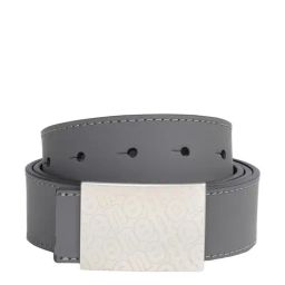 United Colors of Benetton Funaro Grey & Black Leather Solid Reversible Belt-image-90