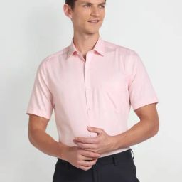 Arrow Soft Pink Cotton Regular Fit Striped Shirt-image-87