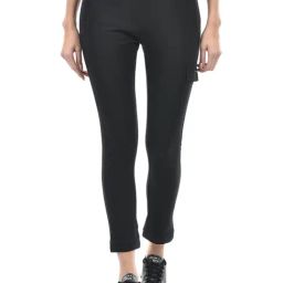 NUMERO UNO Black Cotton Blend Slim Fit Mid Rise Joggers-image-80
