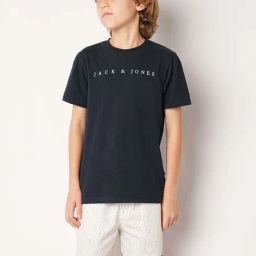 Jack & Jones Junior Boys Black Cotton Solid T-Shirt-image-66