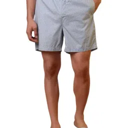 Sleepz by Raymond Medium Blue Pure Cotton Printed Regular Fit Boxers-picture-30