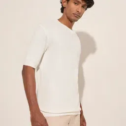 WES Formals by Westside White Slim-Fit Cotton T-Shirt-picture-8