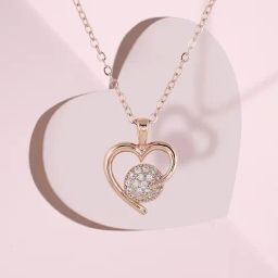 Prita by Priyaasi Rose Gold American Diamond Studded Classic Pendant-image-96