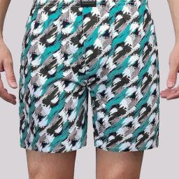 Freecultr Mesh Aqua Cotton Regular Fit Printed Lounge Shorts-image-38