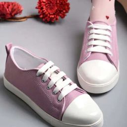 Shoetopia Kids Peach & White Casual Sneakers-image-64