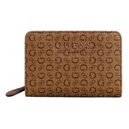 Guess Saffron Mocha Logo Zip Around Wallet-image-31