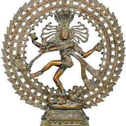 Exotic India Brown & Green Lord Shiva as Nataraja Religious Idol Showpiece-image-73