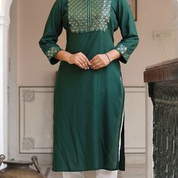 MF Hayat Women Yoke Design Sequins Straight Kurtas-picture-17