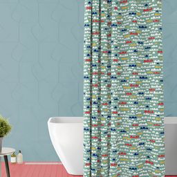 ArtzFolio Green & White Printed Waterproof Shower Curtain-image-75