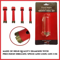 EXCEL IMPEX Granite Drill Bit M10 Inner Thread 50 mm Dia, EGBM10B50-73