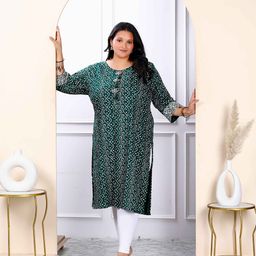 MIRAVAN Bandhani Printed Straight Kurta-image-45