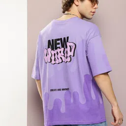 Kook N Keech Typography Printed Drop-Shoulder Sleeves Pure Cotton Oversized T-shirt-picture-9