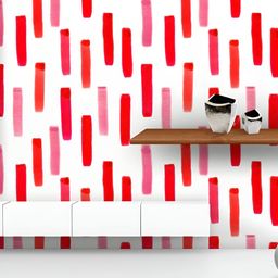 ArtzFolio Printed UV-Resistant Anti-Bacterial Watercolor Red Lines Peel & Stick Wallpaper-image-81
