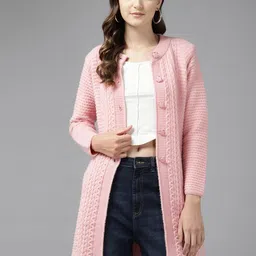 Cayman Women Woollen Longline Cardigan-image-25