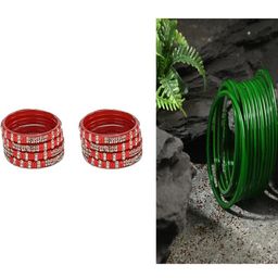 Somil Combo Glass Bangles For Women | Traditional Bangles Set | Daily, Festive & Party, Combo Of 2 Set, Red, Green-image-46