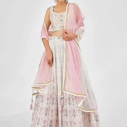 DIVASTRI Embellished Semi-Stitched Lehenga & Unstitched Blouse With Dupatta-picture-28
