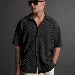 Moda Rapido Men Textured Lapel Collar Casual Shirt-picture-46