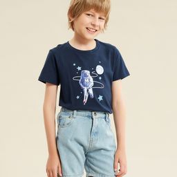Kookie Kids Denim Mid Thigh Washed Short - Blue-image-16