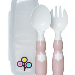 ZoLi Ergonomic Fork & Spoon Set With Travel Case - Blush-image-46