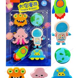 FunBlast Space Theme Erasers Pack of 6  Multicolour-picture-19
