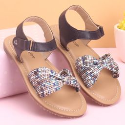 Babyoye Sandals With Velcro Closure - Navy Blue & Brown-image-31
