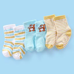 Cute Walk by Babyhug Ankle Length Socks Striped Pack Of 3 - Multicolour-image-31