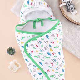 Simply Interlock Dinosaurs  Printed Towel & Wrappers L 66 x B 66 cm -Green & White-picture-19