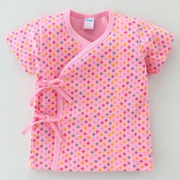 Tango Cotton Single Jersey Knit Half Sleeves Vest Diamond Print - Pink-picture-16