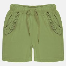 Kiddopanti Frill Detailed Pocket Hot Shorts - Light Green-image-55